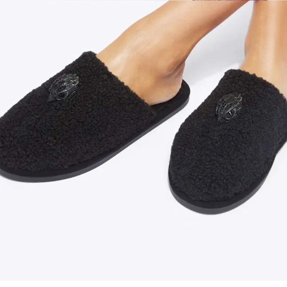 Kurt Geiger Black Textured Slip-On wedge Shoes EU41 US11